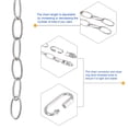 thumbnail image 4 of Uxcell 3mm Thick 1.83m Long Hook Loops Connectors Pendant Light Fixture Chain Nickle Color 1 Set, 4 of 5