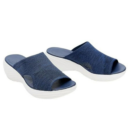 

Knitted Wedge Sports Corrective Sandals Mesh Upper Women\ s Summer Beach Shoes Breathable