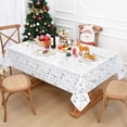 thumbnail image 4 of Christmas Tablecloth 60×104 Inch, Silver Snowflake Christmas Table Cloth for Winter, Elk Christmas Tablecloths, Waterproof Xmas Table Cover for Table, Kitchen, Dining, Holiday, Rectangle, 4 of 5