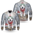 thumbnail image 3 of Playful Dalmatian Welcomes Winter Snowy Day with Cardinal Bird All Over Print 3D Baseball Jacket Dog Lover Bomber Jacket Softball - 12017, 3 of 6
