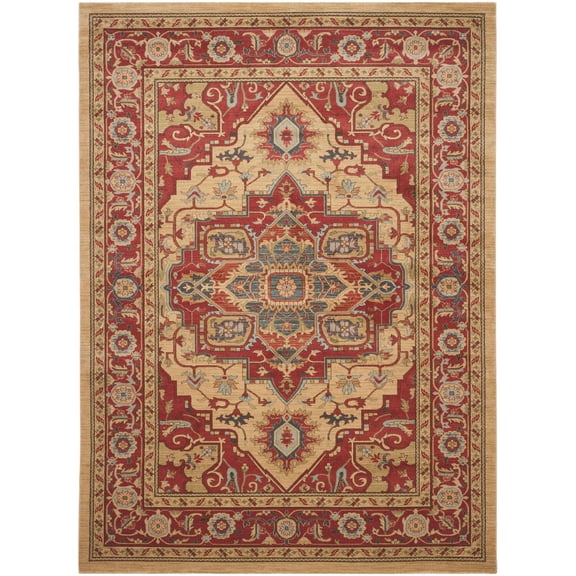 SAFAVIEH Mahal Oswin Oriental Area Rug, Red/Natural, 8' x 11'