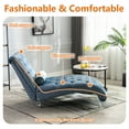 thumbnail image 4 of HOMEFUN Blue Modern Tufted Velvet Chaise Lounge for Living Room with 1-Bolster Pillow and solid Acrylic legs, 4 of 6
