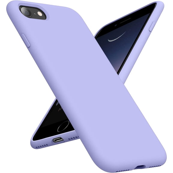 iPhone SE Case,iPhone 8 Case,Ultra Slim Fit Phone Cases Liquid Silicone Cover with Full Body Soft Bumper Protection Anti-Scratch Shockproof Case Compatible with iPhone SE/8/7 (Light Purple)
