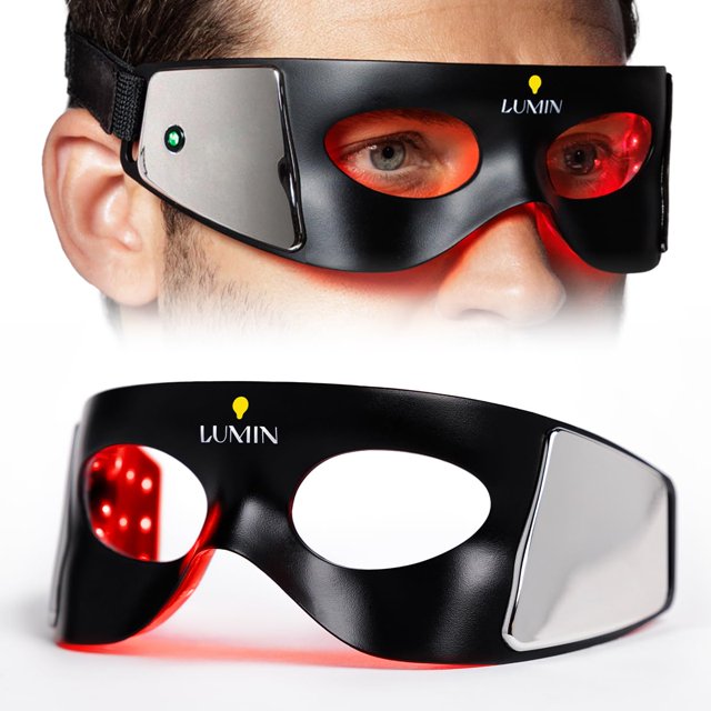 Masque pour les Yeux à DEL Luminator pour Hommes et Femmes, Soins de la Peau - Anti-âge, Stimule le Collagène, Réduit les Cernes et les Rides, Thérapie à la Lumière Rouge pour le Traitement sous les Yeux et le Rajeunissement