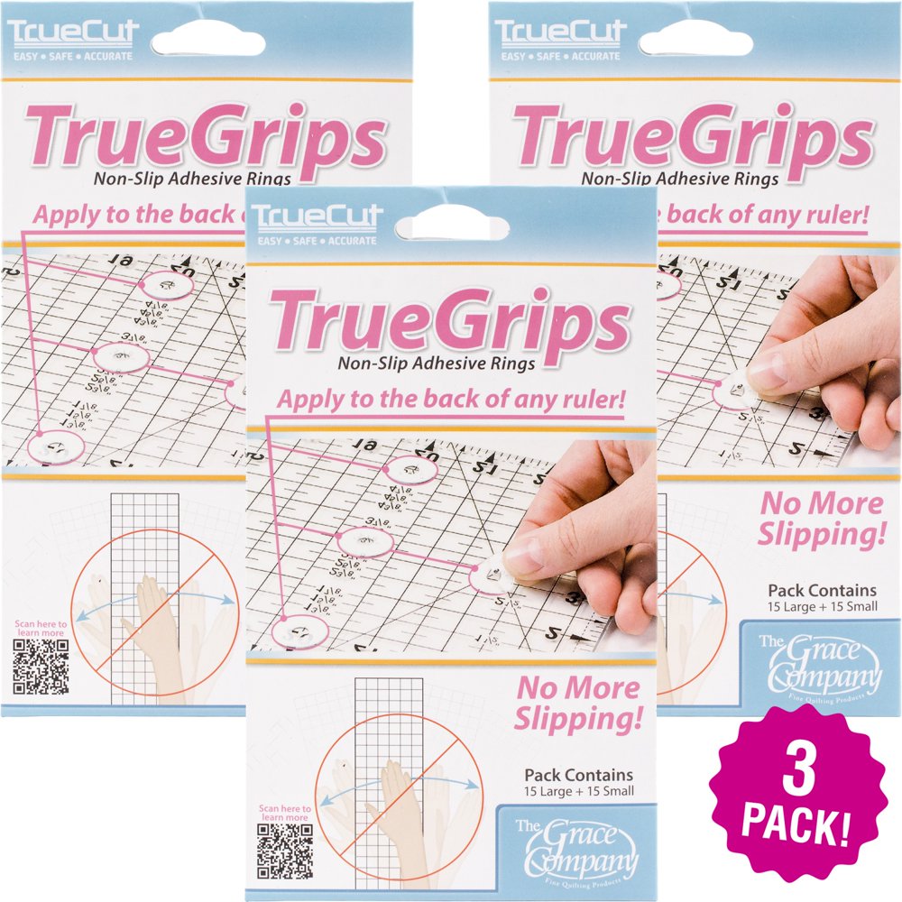TrueCut NonSlip Ruler Grips 30 count, Multipack of 3