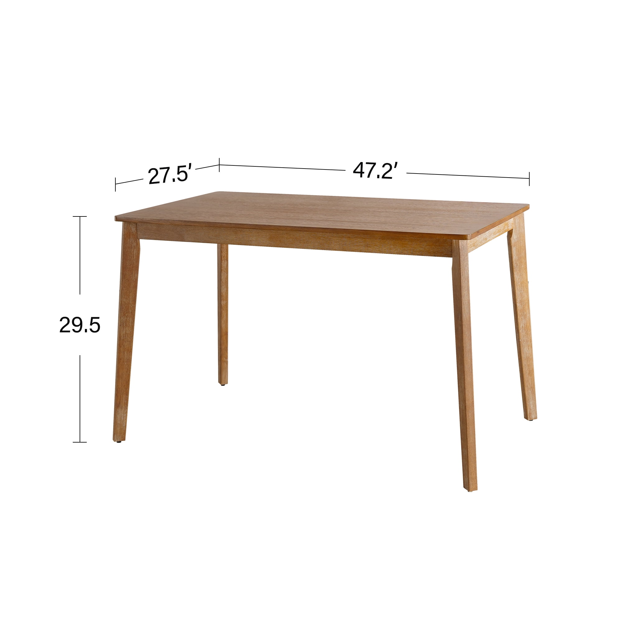 KithKasa 47" Farmhouse Dining Table, Mid Century Modern Round Dining Table for 4-6 Person, Wooden Legs, Leisure Coffee Table for Kitchen Dining Room