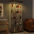 thumbnail image 2 of Tempered Glass Display Cabinet with Bluetooth LED Lighting, Lockable Door & Locking Casters - Multi-Purpose Storage for Wine, Files, Home & Office Decor in Black, 2 of 9