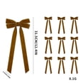 thumbnail image 3 of Brown Velvet Ribbon Bows 10 Pcs Pre Tied Long Tail Christmas Tree Hanging Ornaments 12.4x1 in Vintage Wreath Craft Decor Pack, 3 of 7