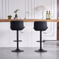 thumbnail image 4 of YOUNIKE Black Bar Stools Set of 2 PU Leather Soft Cushion Adjustable Swivel Counter Bar Stools, 4 of 10