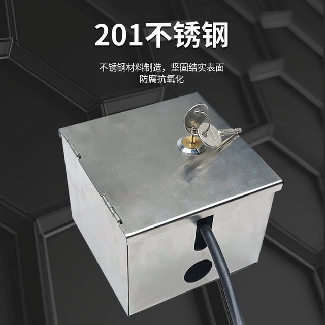KAKOWELY Heavy Duty Outdoor 86 Type Stainless Steel Waterproof Socket Box With Lock Weatherproof Electrical Outlet Protector For Street Park School And Commercial Use