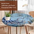 thumbnail image 3 of Octopus Round Tablecloth 55-60 Inch Round Fitted Table Cloth with Elastic Edge, Blue Ocean Coastal Starfish Shell Coral Retro Waterproof Table Cover Protector for Outdoor Picnic Party Dining, 3 of 6