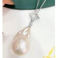 thumbnail image 3 of K-KED Natural 12-13mm White Edison Pearl Earrings 925S Gold Plated Earrings-Earrings-Gold, 3 of 9