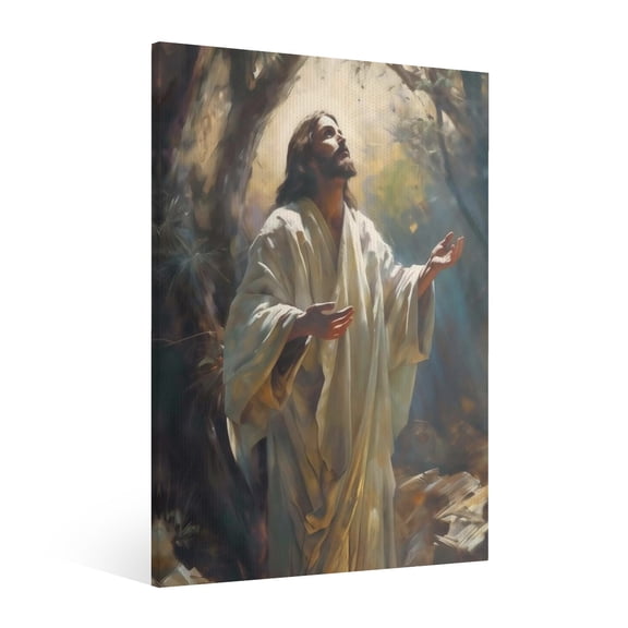 Vintage Jesus Canvas Wall Art Paint Framed, Jesus Pictures Canvas Print Posters Wall Decor, Christian Christmas Wall Art Home Decor for Living & Prayer Room Bedroom Wall Decor Framed