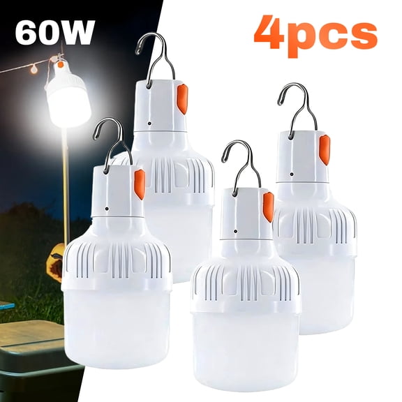 Slssqhz LED Camping Light 20W 60W 100W Rechargeable Emergency Bulb Lighting Waterproof Energy-saving Bulbs Hanging Lantern 60W