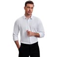 thumbnail image 4 of DARING DIVA Men's Point Collar Long Sleeve Button Down Formal Shirts XL White, 4 of 7