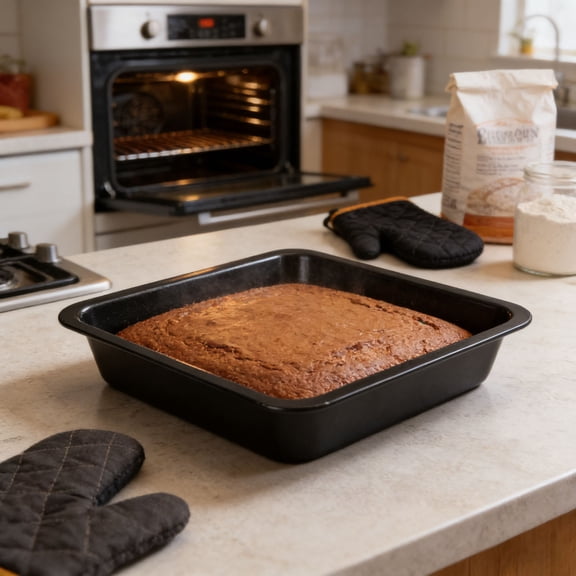 8.8 Inch Square Baking Pan, Non-Stick Carbon Steel Cake Pan for Brownie, Cookie & Oven Baking