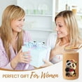 thumbnail image 2 of 16 Ounce Clear Glass Cup with Straw and Lid, Painted with Cute Panda Patterns, Glass Tumbler Coffee Cup Drinkware Set, Great for Gift or Everyday Use, 2 of 9