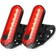thumbnail image 1 of Luz trasera LED recargable por USB para bicicleta, paquete de 2, linterna de seguridad para bicicleta trasera brillante, batería de litio de 330mah, 4 opciones de modo de luz, 1 of 7