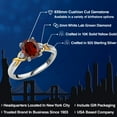 thumbnail image 2 of Gem Stone King 925 Sterling Silver and 10K Yellow Gold Red Garnet and White E-F Lab Grown Diamond Engagement Ring for Women (1.85 Cttw, Gemstone Birthstone, Available in Size 5, 6, 7, 8, 9), 2 of 6