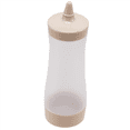 thumbnail image 2 of 3X Botella exprimible para bote de plástico para salsa, vinagre, aceite, ketchup, vinagrera, dispensador de condimentos, beige y transparente, 2 of 3