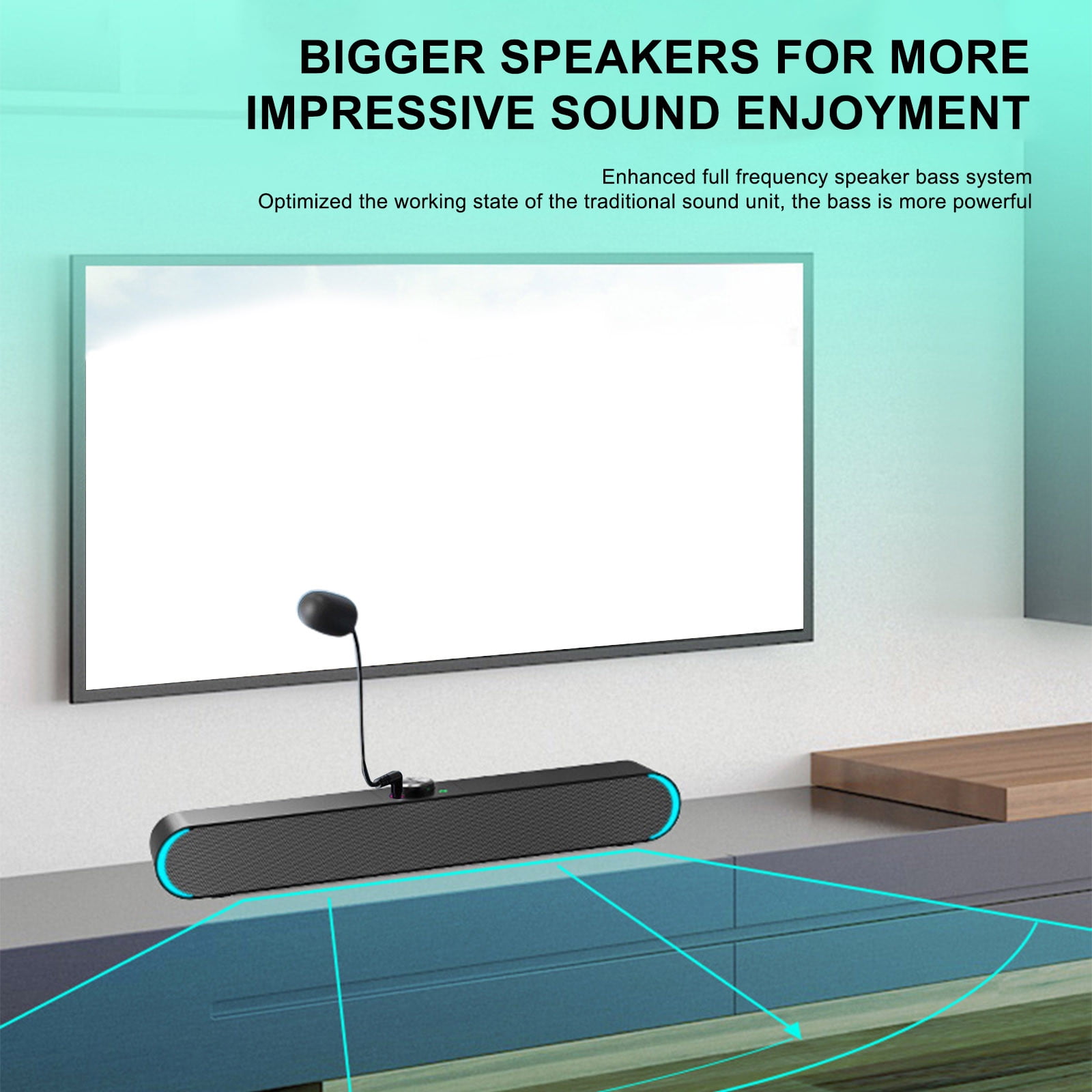 VALSEEL Laptop Mini Mini Speaker Strip Multimedia Bluetooth Subwoofer with MIC Function on Clearance