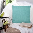 thumbnail image 3 of Teal 20x20 Pillow Covers Set of 2, Farmhouse Burlap Solid Green Color Modern Linen Texture Throw Pillow Covers Decorative Couch Cushion Case, Microfiber Square Pillowcases for Bedroom Car Living Room, 3 of 7