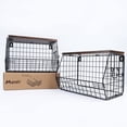thumbnail image 2 of Mefirt 2pcs Fruit Basket Kitchen Storage Basket with Wood Lid, Stackable Wall Basket Fruit Basket for Kitchen, Countertop Organizer for Snack, Fruit and V, 2 of 9