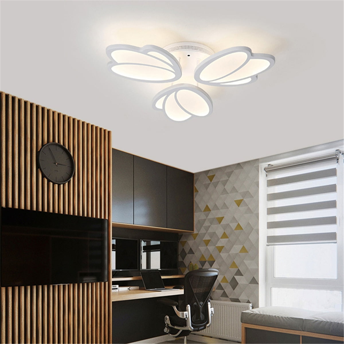Ganeed Modern LED Flush Mount Lighting Fixture,Dimmable 8-Head Close to Ceiling Light Acrylic Chandeliers for Bedroom Living Room Dining Room Kitchen Office 120W//3000-6500K