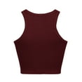 thumbnail image 5 of Basic Tank Tops for Women Solid Color Vest Sleeveless Crew Neck Ribbed Short Tanks Camisoles for Women Red XXL, 5 of 5