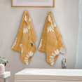 thumbnail image 4 of Orange Plaids Hearts Daisies Valentine Hand Towel Absorbent Bath Towels for Bathroom Sports Gym 28" x 14" Set of 2, 4 of 8
