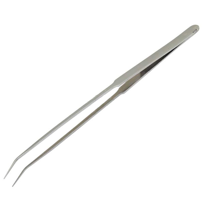 Tweezers Bent Tip Tweezer 7" Bent Smooth Tips Jewelry Bead Hobby