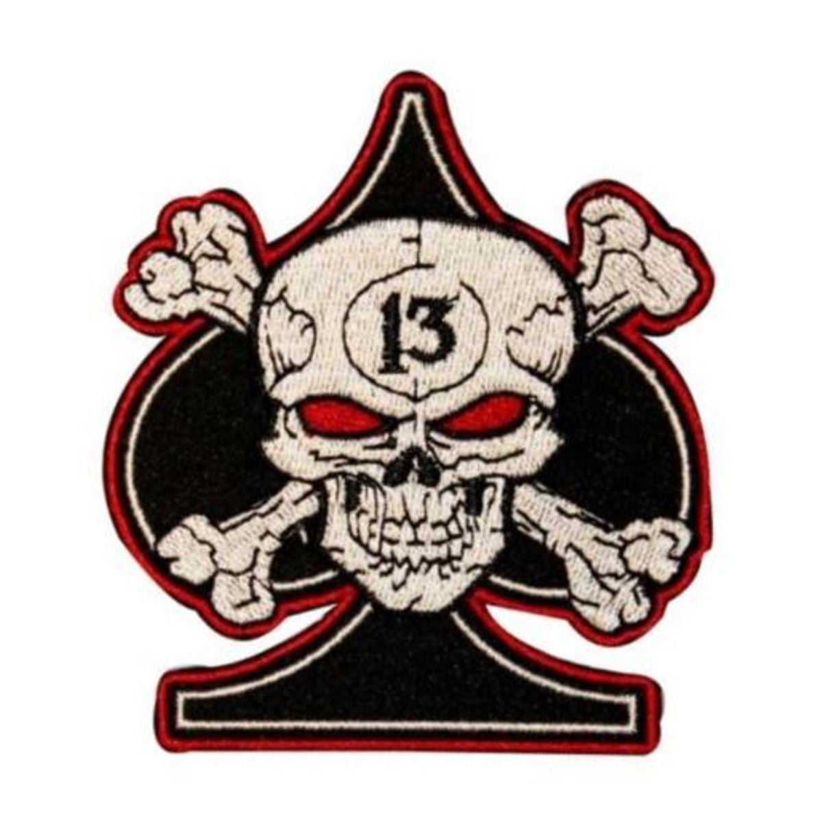 XL SKULL & CROSSBONES Large Embroidered PATCH Iron On Motorcycle 10.5" 