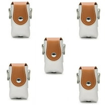 Brown White Golf Bag, Portable Mini Golf Protective Bag, PU Leather Ball Box Bag