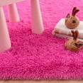 thumbnail image 4 of Softlife Stylish Soft Shaggy Velvet Carpet for Living Room Bedroom, Fluffy Area Rugs,3'x5',Deep Pink, 4 of 6