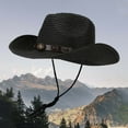 thumbnail image 2 of Sombrero de paja estilo Panamá: sombrero ligero y transpirable para actividades al aire libre y playa en verano, 2 of 3