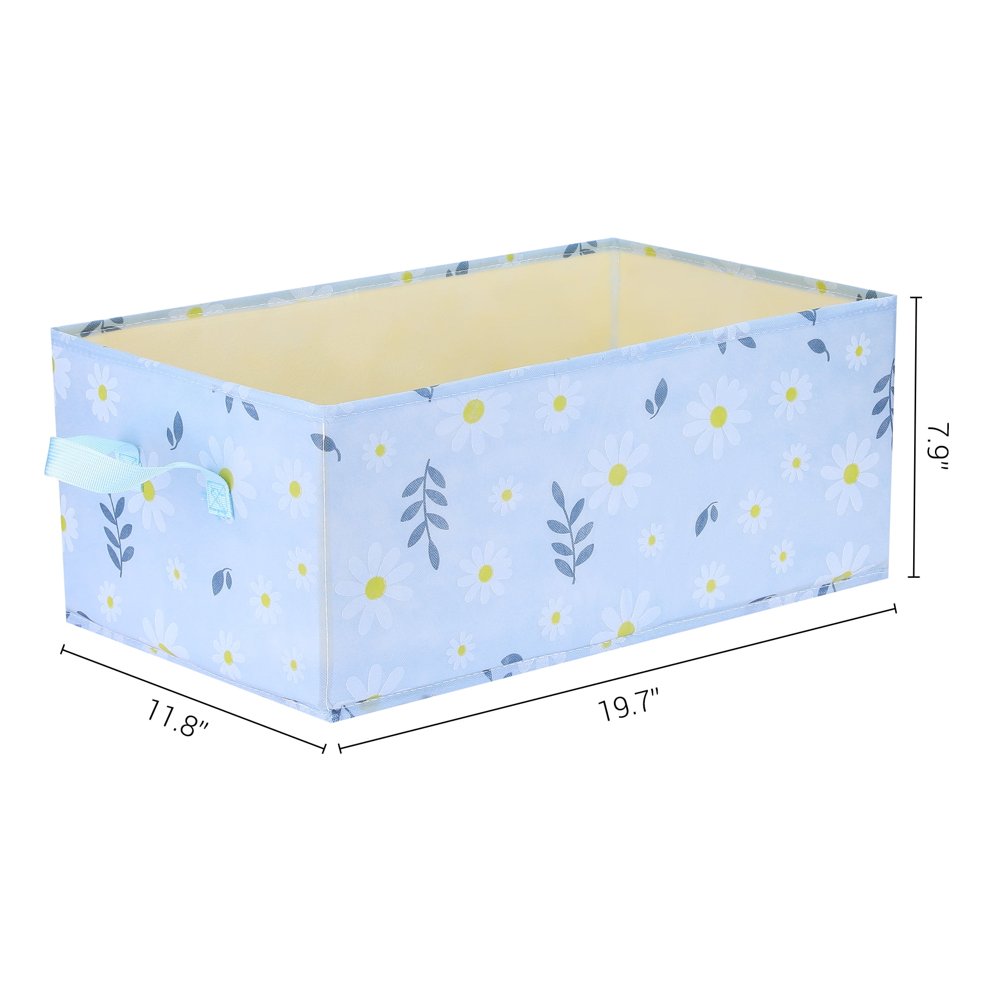 Unique Bargains Fabric Storage Cube Storage Bin Storage Basket Blue 19.5*12*8in