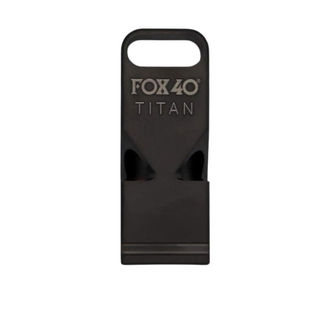 Whistle Fox 40 Titan Titanium, doble tono, 90 decibelios, con paracord