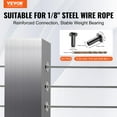 thumbnail image 2 of VEVOR 101 Pack T316 Stainless Steel Protector Sleeves for 1/8" Wire Rope Cable Railing, DIY Balustrade T316 Marine Grade, Come with A Free Drill Bit, Black, 2 of 9