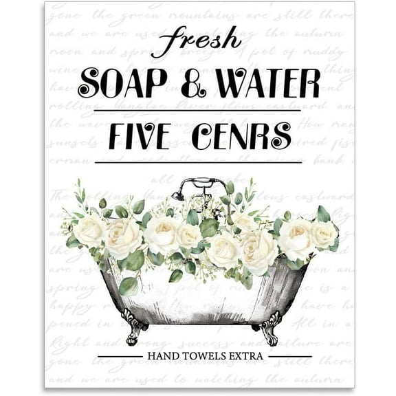 Bathtub Flowers Wall Art Prints Paper Poster Bathtub Wall Decor Print Poster Board Art White Cardboard Painting Colorful Background Bathroom Home Room Wall Art Prints Decor colorful DIY