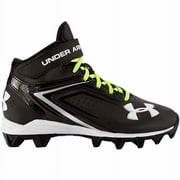 New Under Armour Boy's Crusher RM Mid Jr Football Cleat 2.5Y Black/White