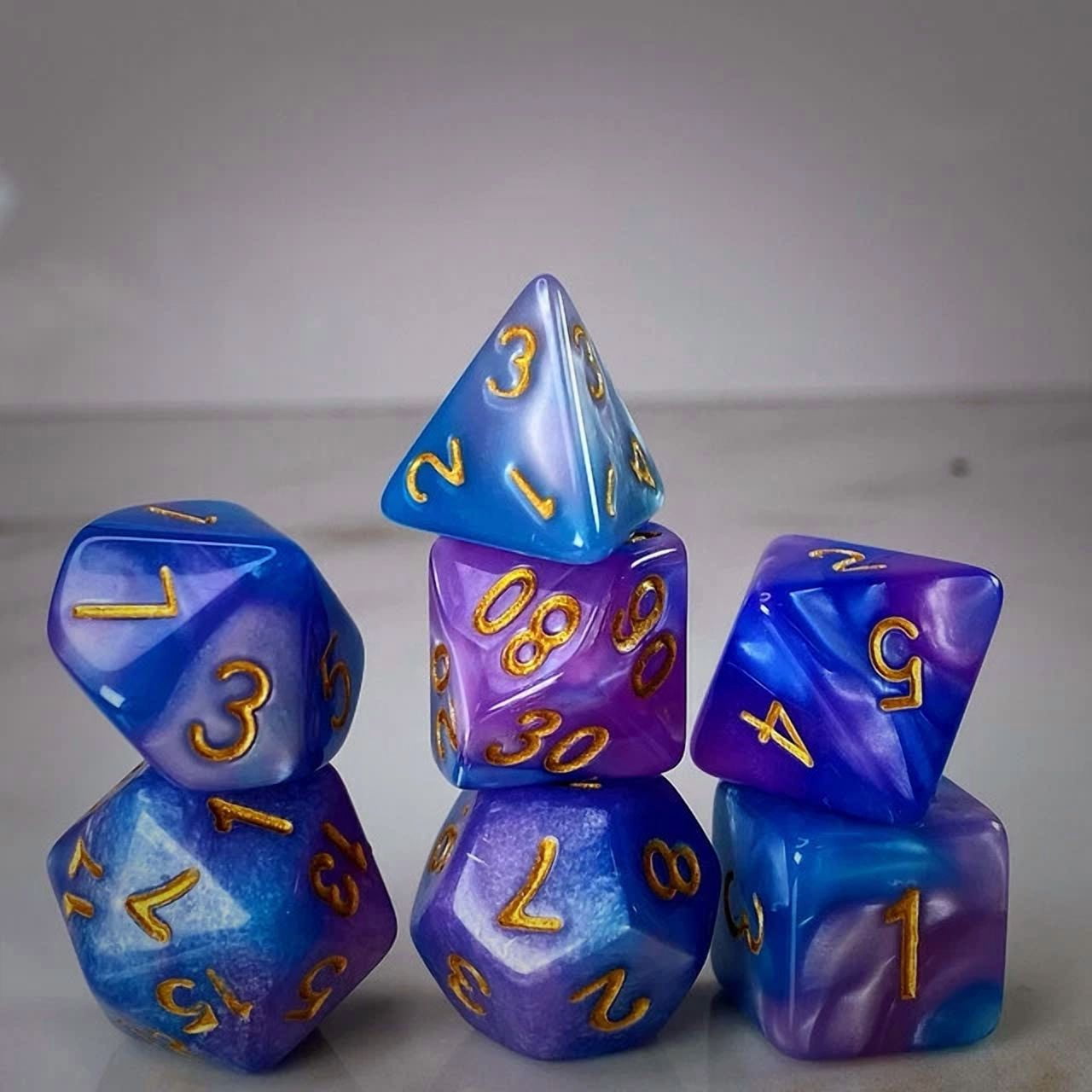 PRIME- Sage'S Stones - Purp/Blue Acrylic Polyhedral Dice Set Rpg Dnd Dungeons Dragons