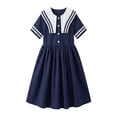 thumbnail image 4 of FUZHIQ Girls Back to School Uniform Dress Short Sleeve A Line Polo Dress Casual Daily Kids School Outfit for 11-12 Years, 4 of 4