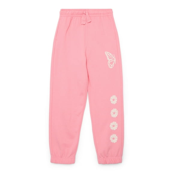 Wonder Nation Little Girls Fleece Jogger Pants, Sizes 4-10