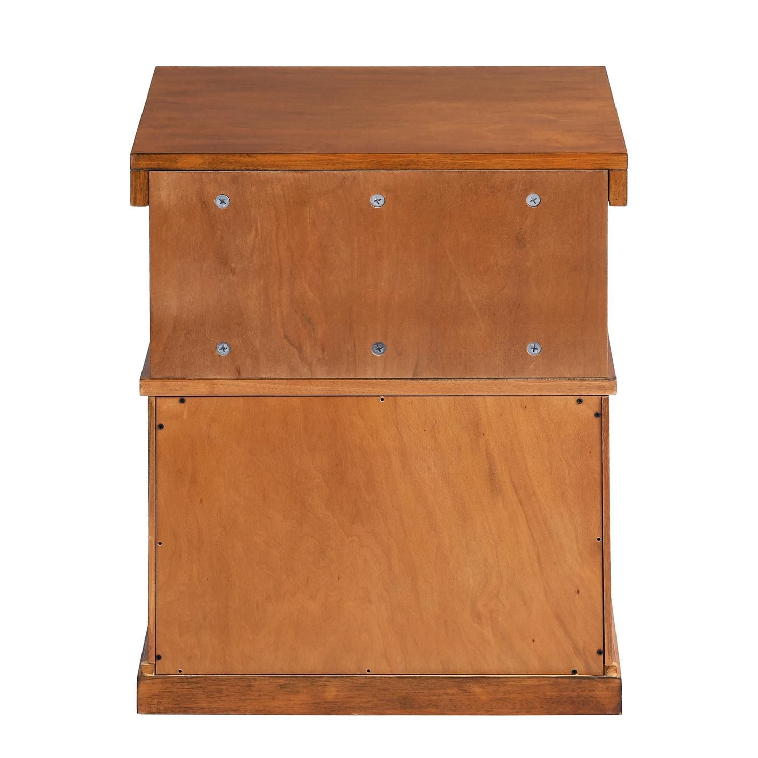 Homylin Wooden Nightstand with 2 Drawers and Open Shelf, 20" Sofa Side Table Extendable Top End Table Accent Table for Living Room, Bedroom, Small Spaces - Brown