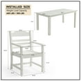 thumbnail image 5 of Williamspace Patio Dining Table Sets, 7pcs Outdoor HIPS Dining Furniture Set 70.8'' Rectangular Table and 6 Chairs, All Weather Resistant for Backyard Conversation Garden Poolside Balcony Lawn, White, 5 of 5
