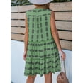 thumbnail image 2 of CUPSHE Women Paisley Mini Dress V Neck Sleeveless Ruffled Tiered Beach Summer Dress, 2 of 4