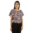 thumbnail image 3 of Moomaya Womens Printed Tops For Women Short Sleeve Flared Top Blouse, 3 of 8