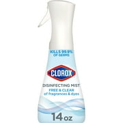 Clorox Free & Clear Disinfectant Mist, Fragrance Free Spray, 14 fl oz
