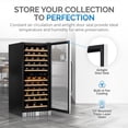 thumbnail image 4 of NewAir Dual Zone 116 Bottle Beverage Cooler with Beechwood Shelves, Stainless Steel, 4 of 16