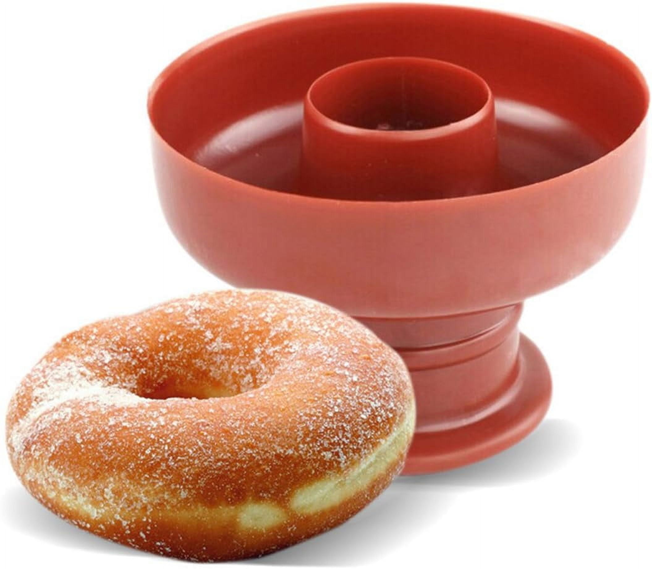 LANTRO JS Cortador De Donas Redondo | Cortador De Galletas De Plástico PP | Alicates Incluidos | Utensilio De Hornear Para Donuts DIY
